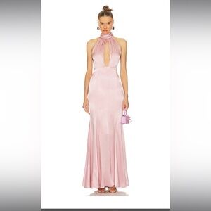 Revolve pink maxi dress open back